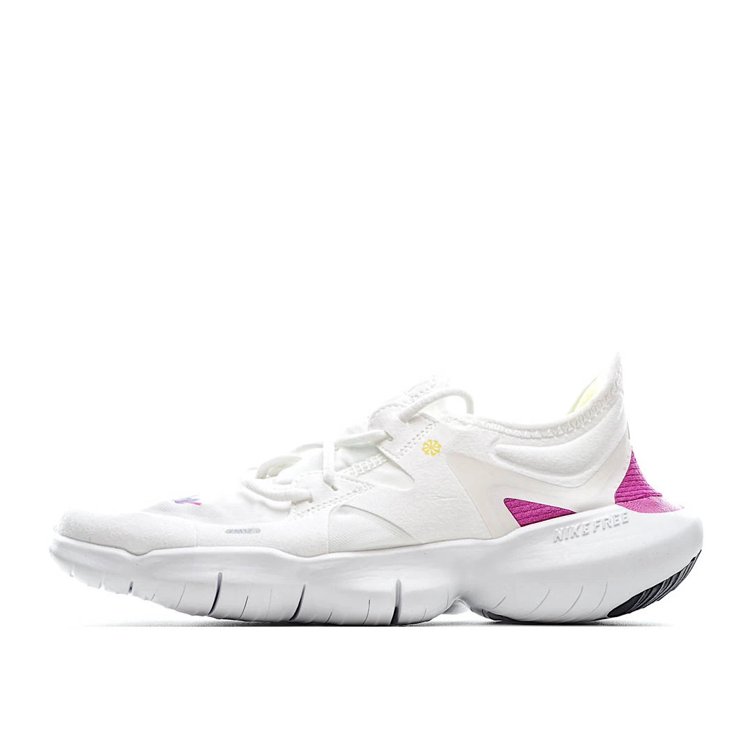 NIKE FREE RN FLYKNIT 5.0 Running Shoes White Fuchsia