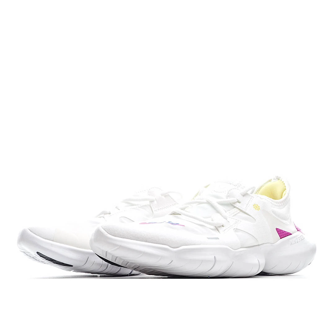 NIKE FREE RN FLYKNIT 5.0 Running Shoes White Fuchsia