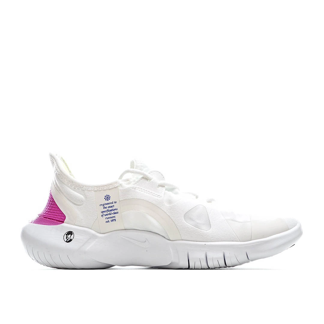 NIKE FREE RN FLYKNIT 5.0 Running Shoes White Fuchsia