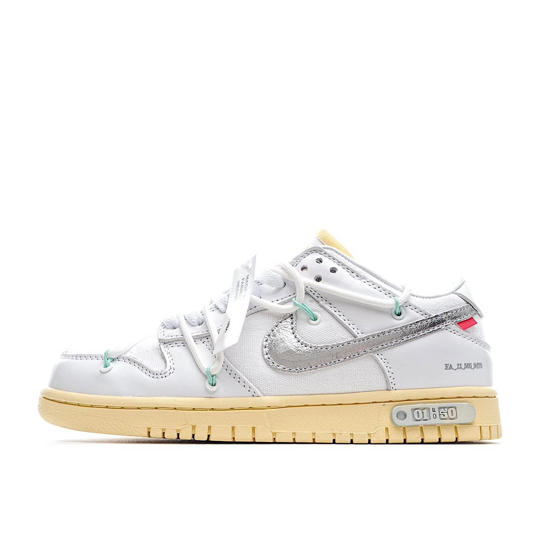 Nike 0ff-White x Nike Dunk Low 01 of 50 OW White Silver