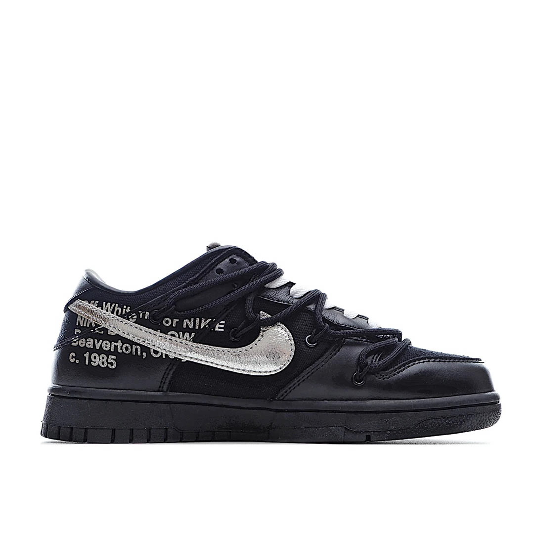 Nike 0ff-White x Nike Dunk Low Black Silver Purple