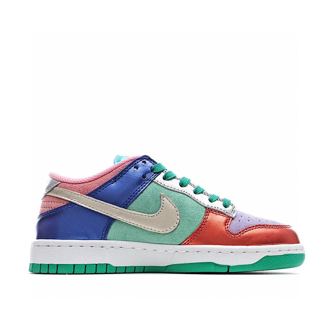 Nike Dunk Low Sunset PulseSB Sneakers Blue Pink Silver Green Red