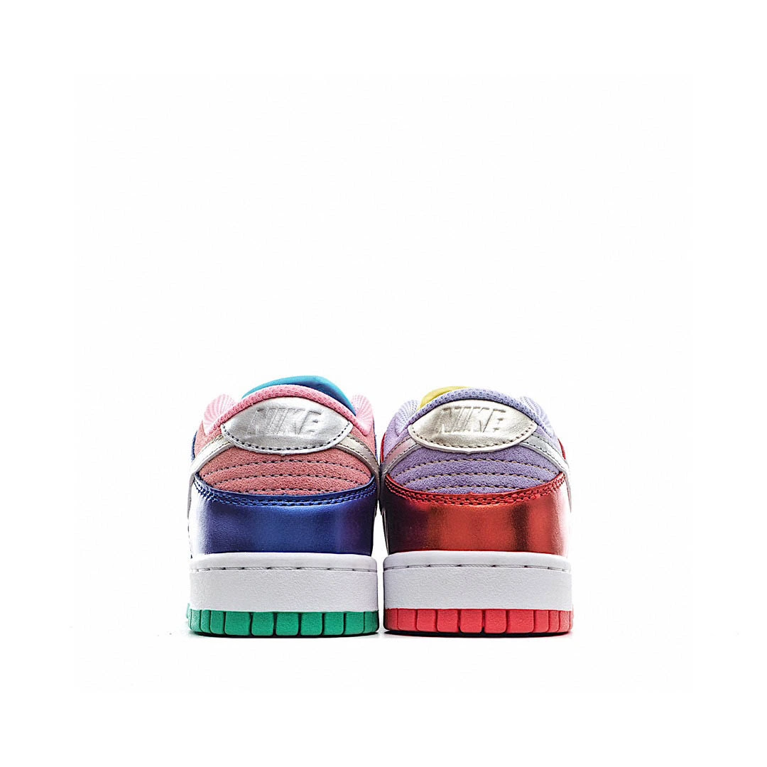 Nike Dunk Low Sunset PulseSB Sneakers Blue Pink Silver Green Red