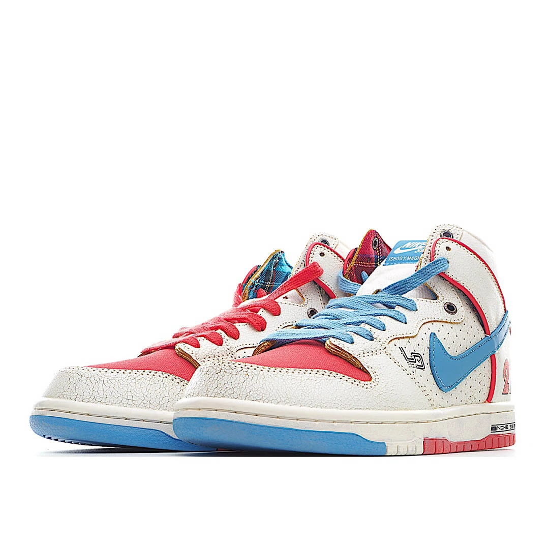 Nike Ishod Wair X Magnus Walker X Nike SB Dunk High Pro Decon QS White Blue Red