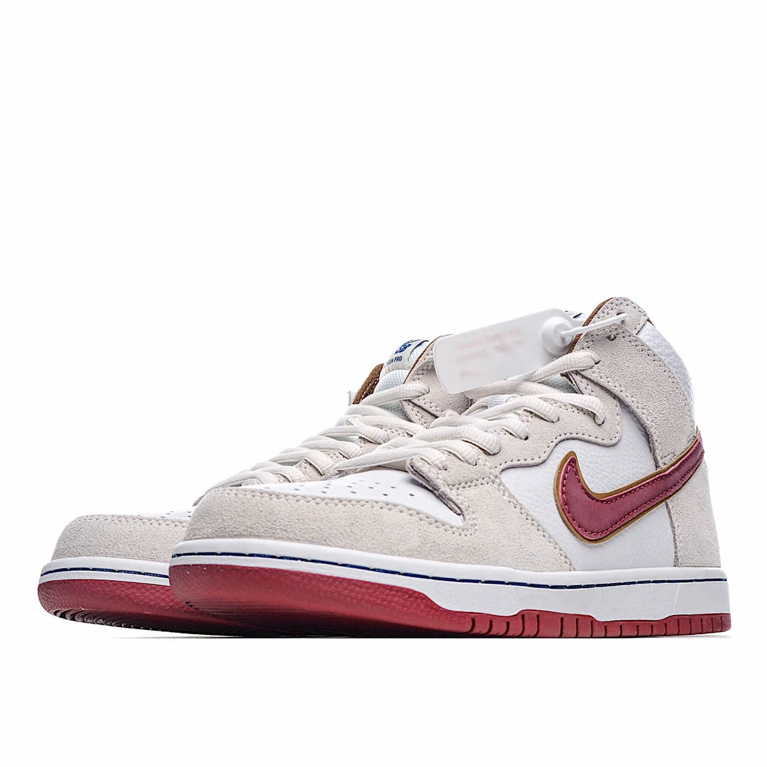 Nike SB Dunk High Team Crimson Off-White Red Hook