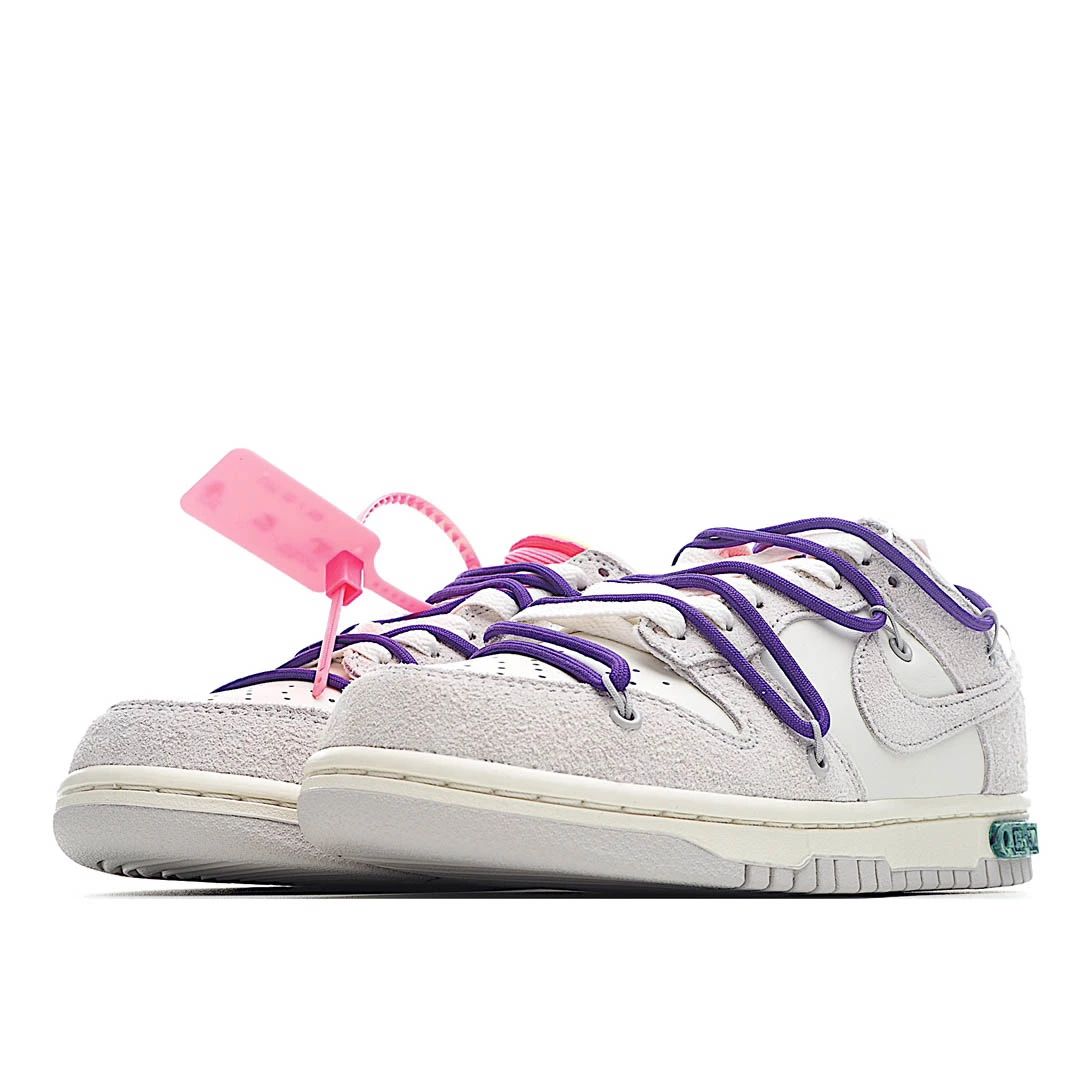 Nike SB Dunk OFF-WHITE Gray Purple Rose