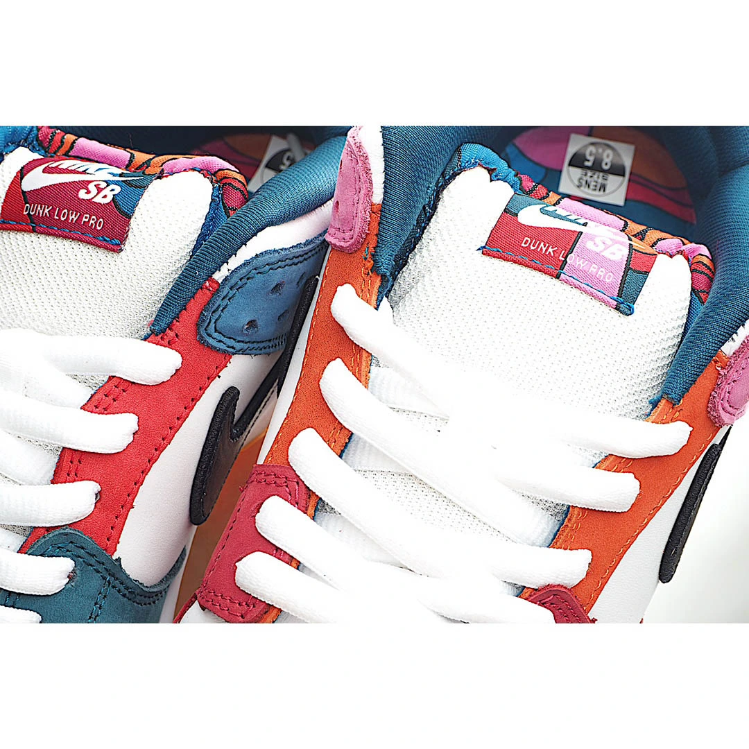 Parra X Nike Sb Dunk Low Pro White Blue Red